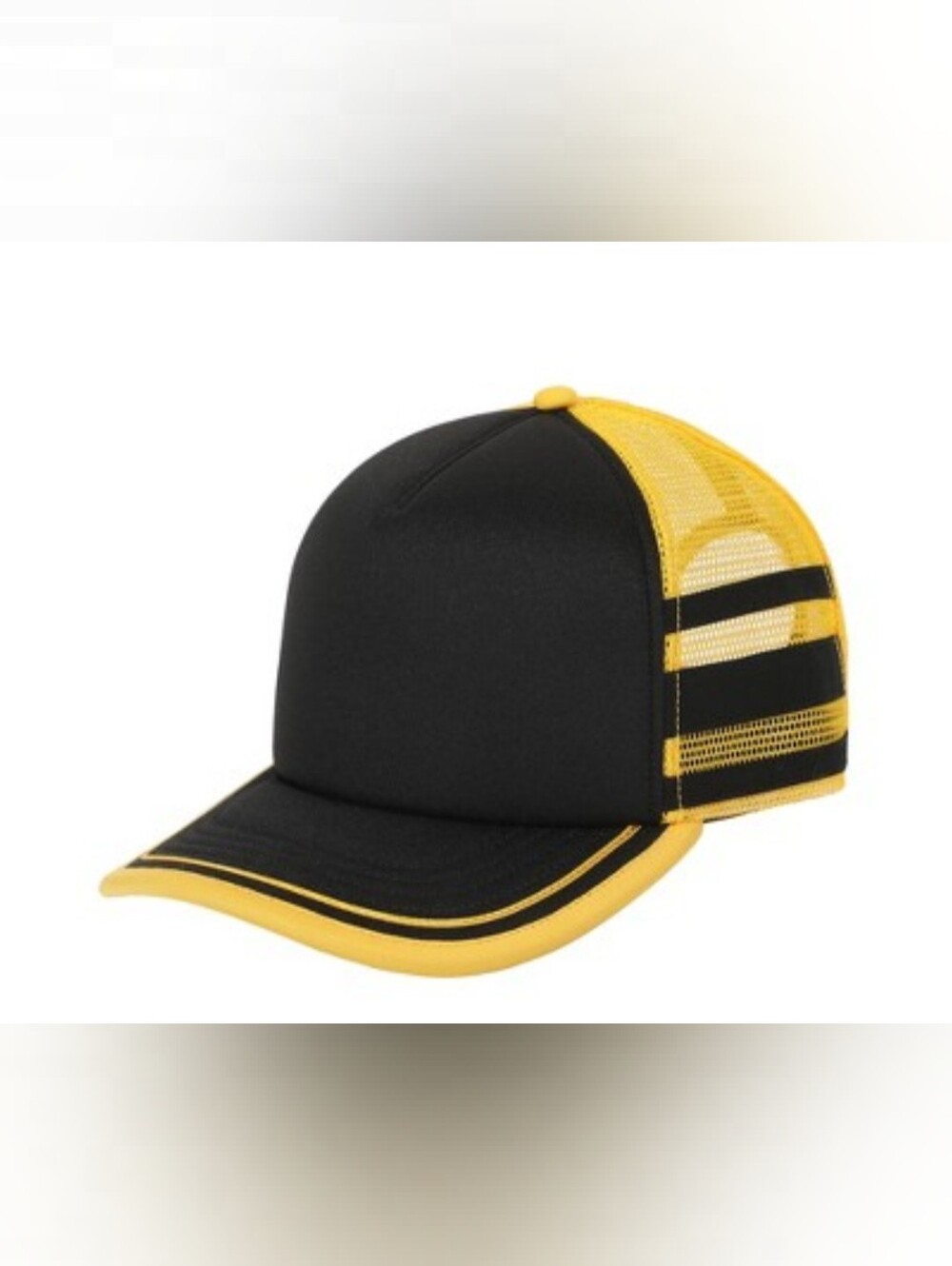 Stranger Things Dustin Henderson Black & Yellow Cosplay Trucker Hat NWT